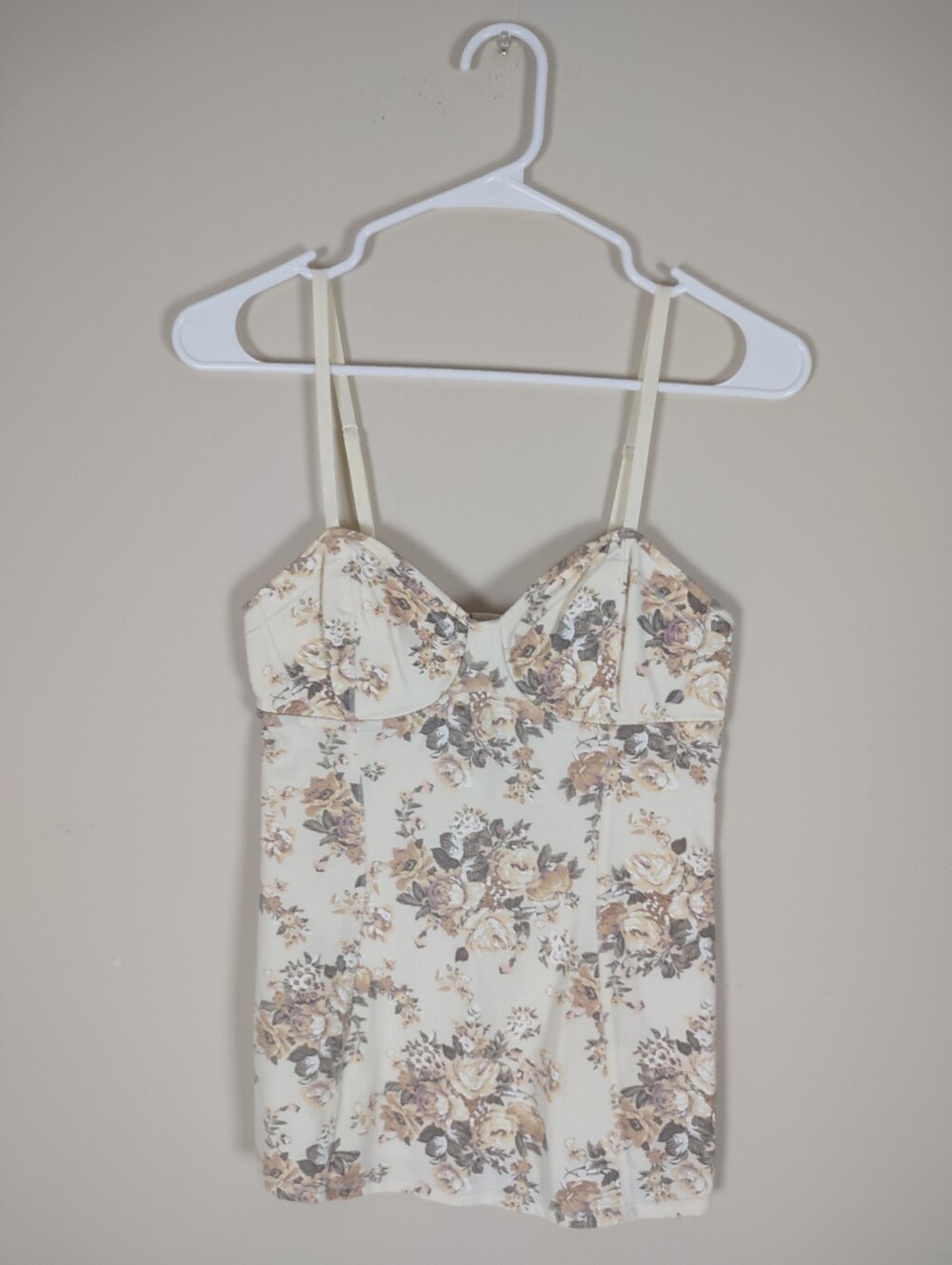 Talula Cream Floral Bustier Cami Size Medium